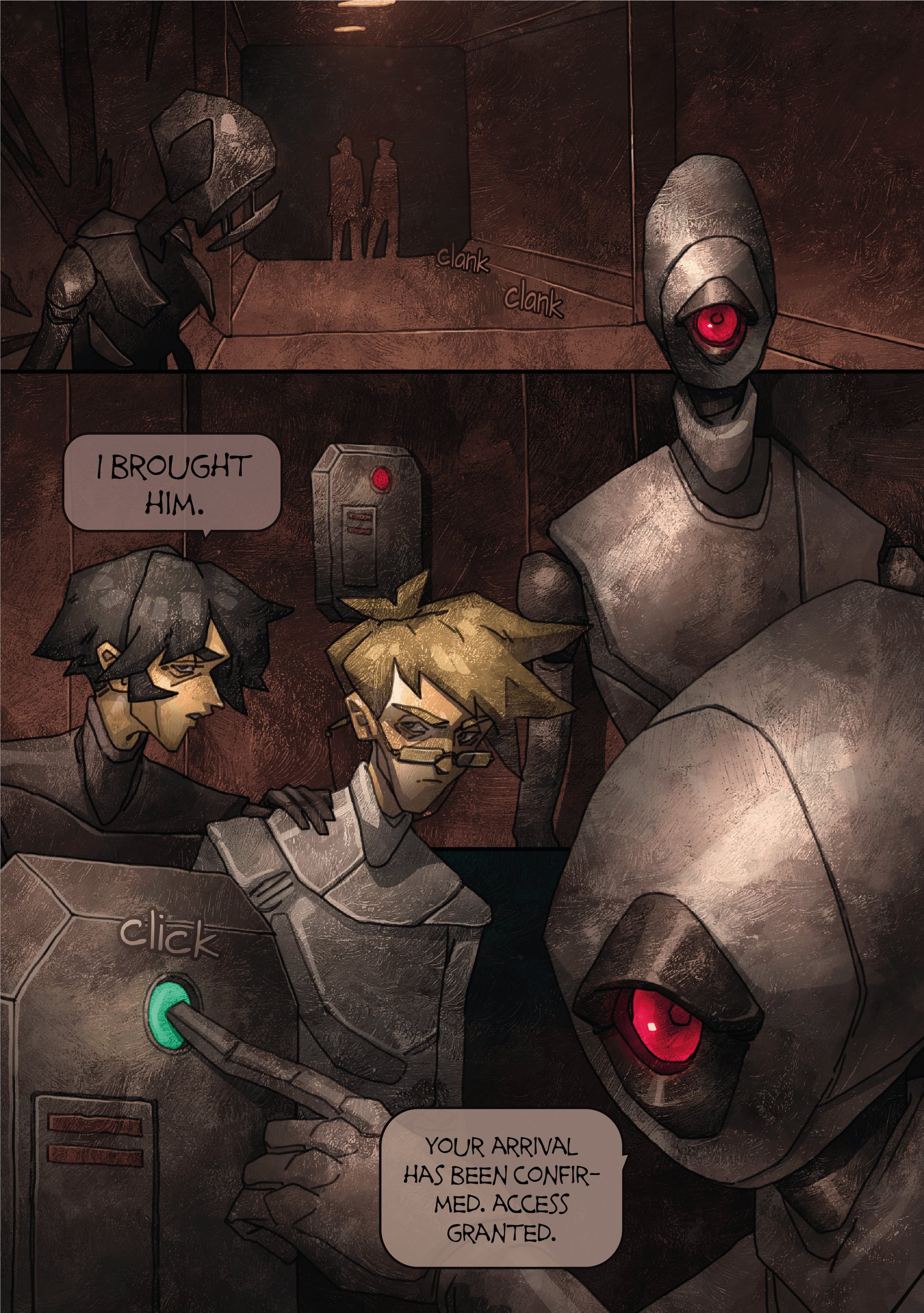 Sample pages of the comic